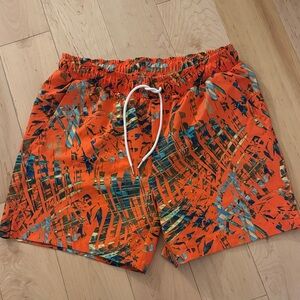 All in Motion Orange Patterned Men's Athletic Shorts